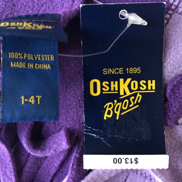 OshKosh B'gosh Girls Purple Fleece Butterfly Winter Scarf Size 1-4T - Picture 6 of 8